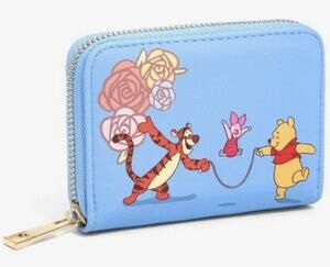 Winnie the Pooh Zip Wallet Jump Rope Flowers NWT Blue Tigger Our Universe